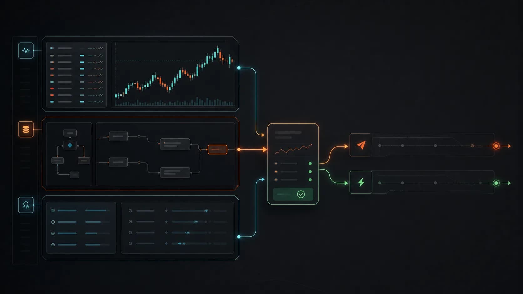 One path from market reads to order intent illustration