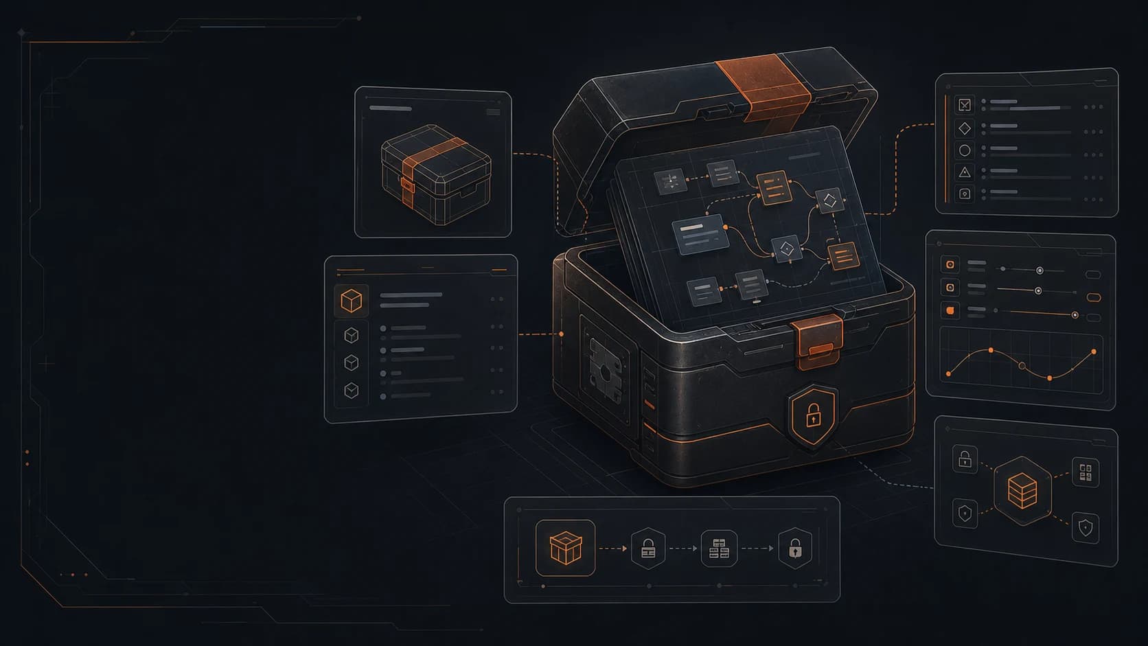 Blueprint packages can be previewed while protecting the core implementation. illustration